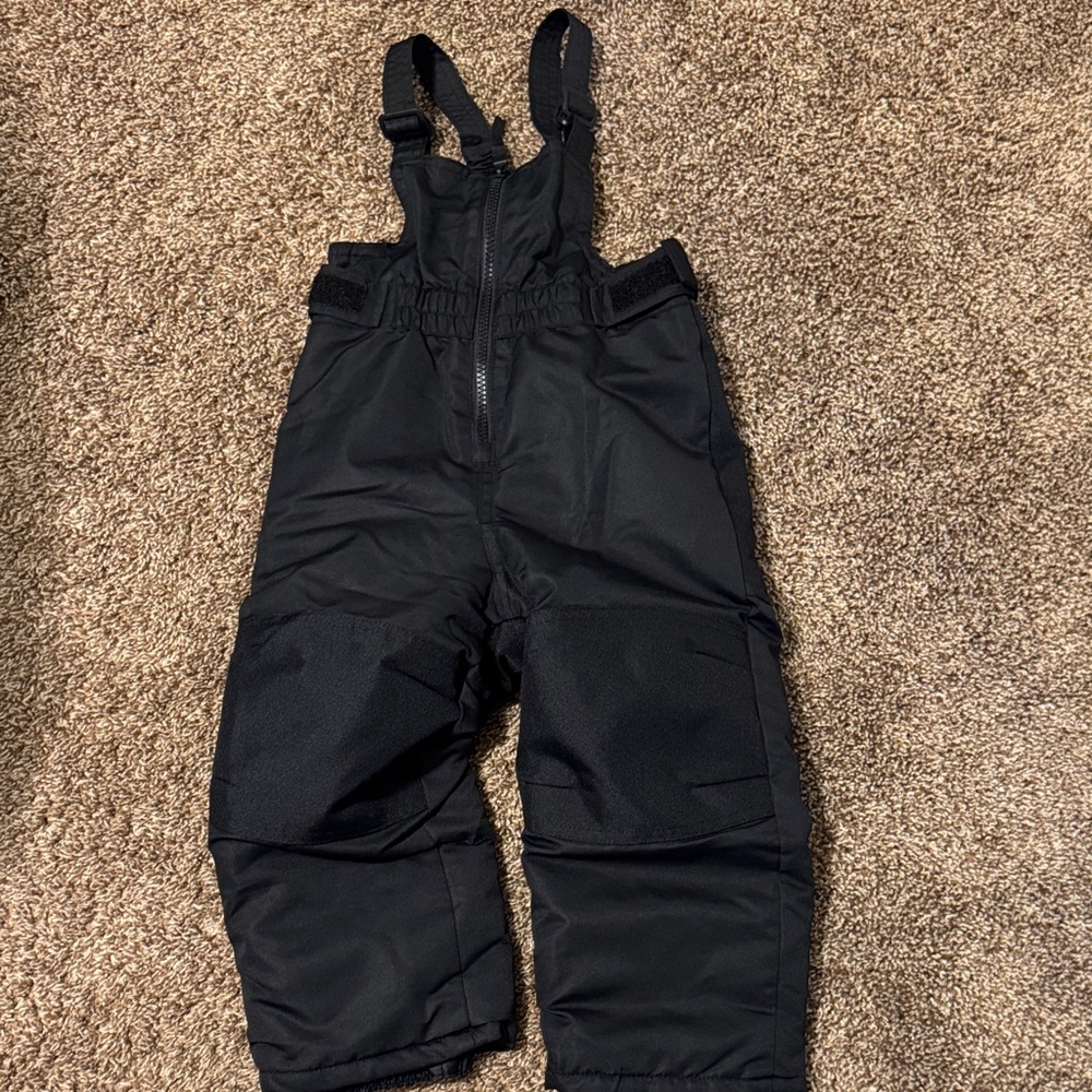 Kids Black Snow Bib Overalls